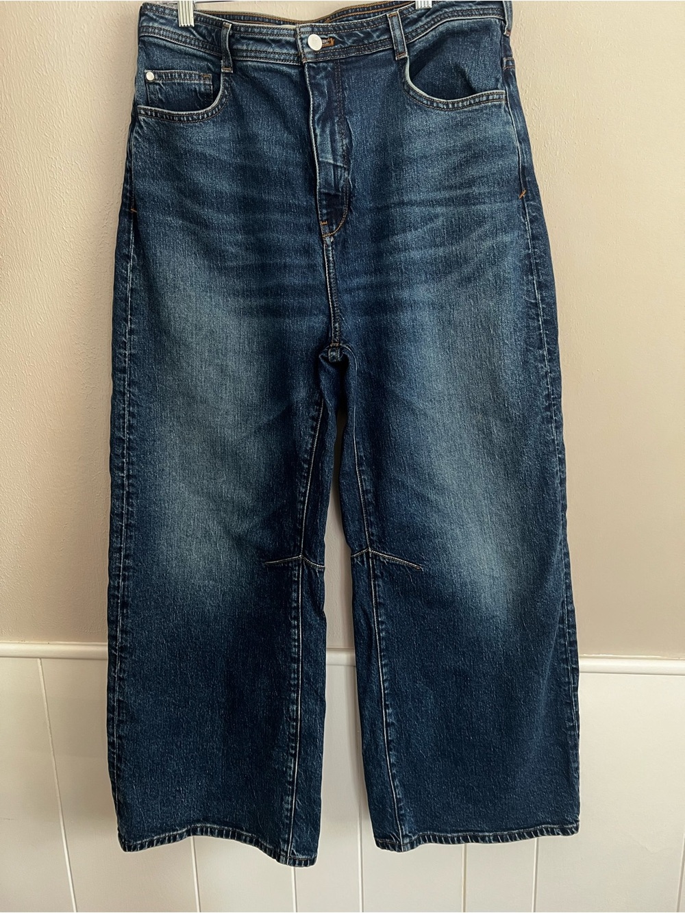 Pilcro Women's Dark Blue Straight-Leg Jeans